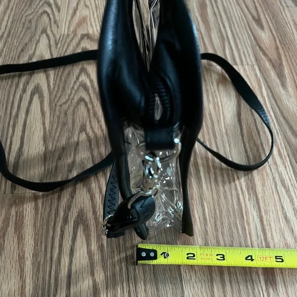 Clear and Black Crossbody Handbag Purse - Picture 4 of 5